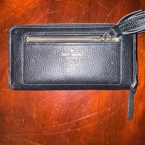 Kate Spade Black Textured Wallet with Tassel
